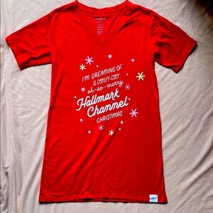 HALLMARK Channel red oversized sleep shirt women’s size medium